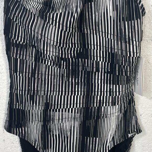 Calvin Klein Women's One-Shoulder Starburst One-Piece Swimsuit 14 - Picture 2 of 10